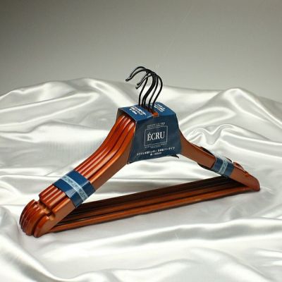 ハンガー木製 スーツ メンズ EC-70 バータイプ 5本セット 42ｃｍ チェリー HANGER  名入れ業務用のみ可