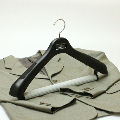 ハンガー スーツ ジャケット プラスチック セット 型崩れ メンズ 【エキスパート極太ハンガー43cm ブラック 5本セット HANGER