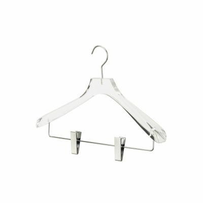 アクリルハンガー　メンズスーツハンガー　クリップ付き 透明 W42cm T4cm ACH-02