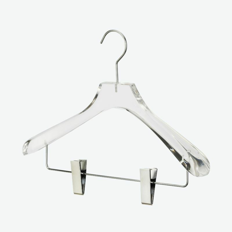 アクリル　レディーススーツハンガー クリップ付き　透明 ACH-04 Acrylic