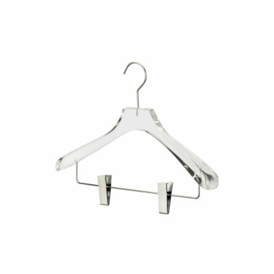 アクリルハンガー レディーススーツハンガー　クリップ付き 透明　W38cm T4cm  ACH-04