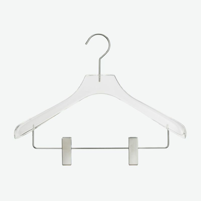 アクリル　レディーススーツハンガー クリップ付き　透明 ACH-04 Acrylic
