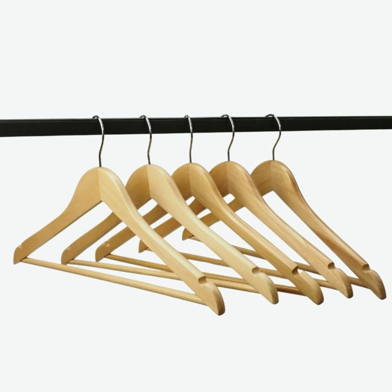 neighborhood ハンガー正規品　５本セット 木製バー付きハンガー《ナチュラル》5本～100本セット 38cm
